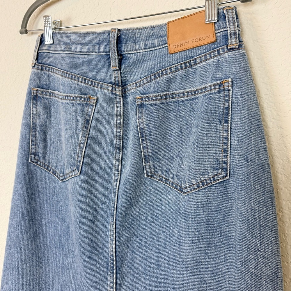 Aritzia Denim Forum The Nina High-Rise Maxi Slim Denim Skirt Size 27 - Picture 9 of 12